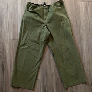 Eileen Fisher Women’s Olive Green Straight-Leg Stretch Pull-On Pants